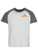 Koszulki męskie - Superdry Koszulka męska z nadrukiem, Glacier Grey Marl/Rich Charcoal Marl, XXL - miniaturka - grafika 1