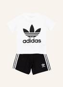 Spodenki damskie - Adidas Originals Zestaw: T-Shirt I Szorty Trefoil schwarz - miniaturka - grafika 1