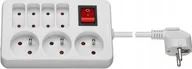 Kable komputerowe i do monitorów - PremiumCord PREMIUMCORD Prodlužovací přívod 230V 1,5m 3+4 zásuvky+vypínač - miniaturka - grafika 1
