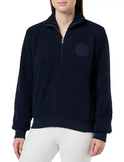 Bluzy damskie - Emporio Armani Damska bluza polarowa Fuzzy, morski, L - grafika 1