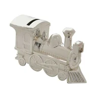 Skarbonki - SKARBONKA LOKOMOTYWA Bambino metalowa srebrna - miniaturka - grafika 1