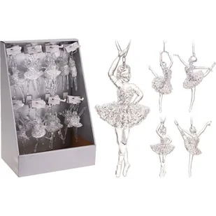 Zawieszka baletnica srebrna 14 x 7 x 5 cm mix - Ozdoby bożonarodzeniowe - miniaturka - grafika 1