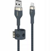 Kable USB - Belkin Kabel USB Lightning Braided Silicone 3m Niebieski CAA010BT3MBL - miniaturka - grafika 1