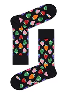 Happy Socks Strawberry Sock, kolorowe i zabawne, Skarpety dla kobiet i mężczyzn, Czarny-Czerwony-Zielony (36-40) - Skarpetki męskie - miniaturka - grafika 1