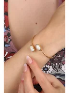 Bransoletki - Pierres delicates Pozłacana bransoletka z perłami - miniaturka - grafika 1