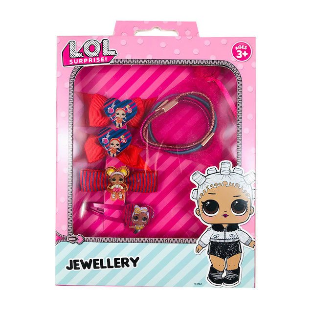 L.O.L Surprise gumki i spinki do włosów wielokolorowe z wizerunkami laleczek dla dziewczynki 3+