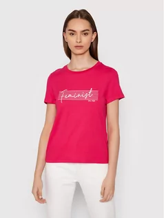 Koszulki i topy damskie - Vero Moda T-Shirt Feminist 10262918 Różowy Regular Fit - grafika 1