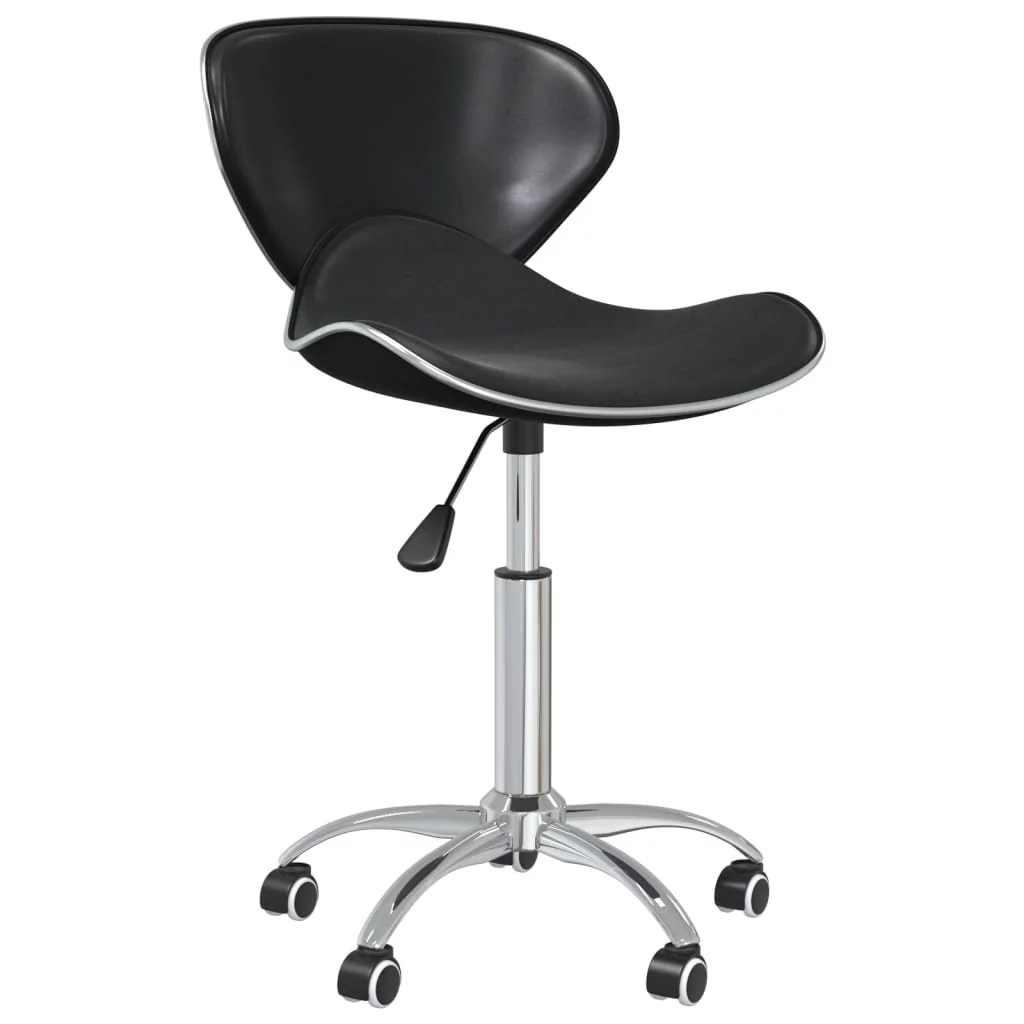 vidaXL Obrotowe krzesła stołowe 2 szt. czarne sztuczna skóra 335140
