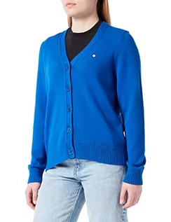 Kurtki damskie - GANT Damska kurtka z dzianiny ICON G Cotton Cardigan Lapis Blue, standardowy, Lapis Blue, XL - grafika 1