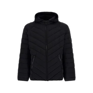 Męska Kurtka zimowa pikowana GUESS STRETCH HOODIE JACKE M2YL15WEQP0-JBLK – Czarny - Kurtki męskie - miniaturka - grafika 1