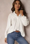 Koszule damskie - Biała Koszula Oversize z Bawełny Endona - miniaturka - grafika 1