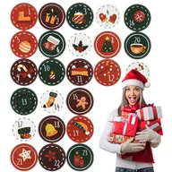 Ozdoby bożonarodzeniowe - Naklejki Na Kalendarz Adwentowy Do Kalendarza Adwentowego Świąteczne 24 szt. - miniaturka - grafika 1