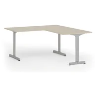 Biurka - Biurko PRIMO BETA L, 1600 x 1800 mm, podstawa szara, brzoza - miniaturka - grafika 1