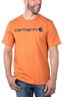 Koszulki sportowe męskie - Koszulka męska T-shirt Carhartt Heavyweight Core Logo S/S Q66 Marmalade Heather - grafika 1