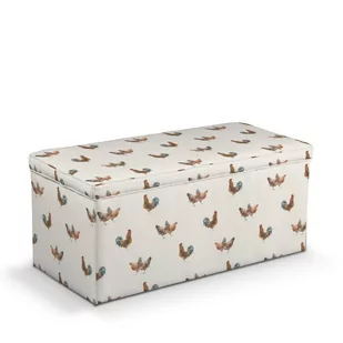 Dekoria.pl Dekoria.pl Skrzynia tapicerowana brązowe kurki na kremowym tle 120 × 40 × 40 cm Flowers 526-141-80 - Pufy i podnóżki - miniaturka - grafika 1