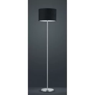 Trio Leuchten Nowoczesna lampa podłogowa nikiel czarny klosz - Hotel - Lampy stojące - miniaturka - grafika 1