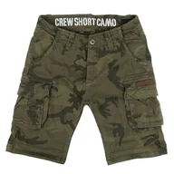Spodnie męskie - spodnie bojówki krótkie ALPHA INDUSTRIES - CREW SHORT DARK OLIVE CAMO-38 - miniaturka - grafika 1