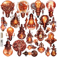 Scrapbooking - NAKLEJKI PAPIEROWE 24x24 ScrapLove - Steampunk 2 - miniaturka - grafika 1