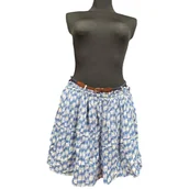 Spódnice - Tommy Hilfiger Spódnica Midi Wygodna z Paskiem Niebieska Biała Rozmiar M - miniaturka - grafika 1