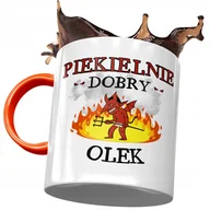 Kubki - Kubek Pomarańczowy dla Aleksandra Olka Kolegi z Nadrukiem ze Zdjęciem + Opakowanie na prezent (wzór 02) - miniaturka - grafika 1