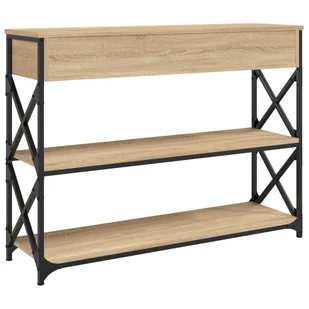 Stolik konsolowy, dąb sonoma, 100x28x75 cm Lumarko! - Konsole i sekretarzyki - miniaturka - grafika 9