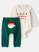 Body dla niemowląt - carter's 2-częściowy zestaw w kolorze zielono-kremowym - miniaturka - grafika 1