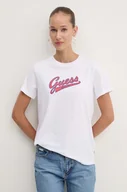Koszulki sportowe damskie - Guess Jeans t-shirt damski kolor biały W4YI13 J1314 - miniaturka - grafika 1