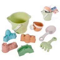 Zabawki do piasku - WOOPIE GREEN Zestaw do Piasku  w Wiaderku Zamki 8 el. BIODEGRADOWALNY ORGANICZNY MATERIAŁ - miniaturka - grafika 1