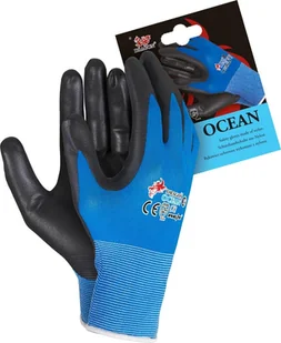 Reis Dragos Ocean rękawice ochronne wykonane z nylonu niebiesko-czarny rozm.8 RAWOCEANNB8 - Rękawice robocze - miniaturka - grafika 1