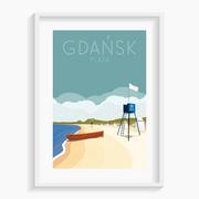 Plakaty - Plakat Gdańsk Plaża A3 29,7x42 cm - miniaturka - grafika 1