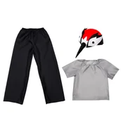 Stroje karnawałowe - ZESTAW ŻURAW SZARO-CZARNY 116-128 3el - miniaturka - grafika 1