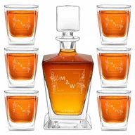 Karafki - Karafka do whisky pyramid z 6 szklankami capitol i grawerem - miniaturka - grafika 1