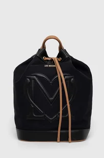 Love Moschino plecak damski kolor czarny duży gładki - Plecaki - miniaturka - grafika 1