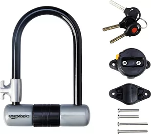 Zapięcie rowerowe Amazon Basic D-Lock z linkami - Zabezpieczenia do roweru - miniaturka - grafika 4