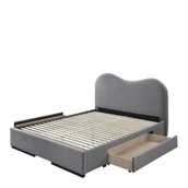 Łóżka dla dzieci i młodzieży - Amber 160 Popielaty Halmar Łóżko Tapicerowane Halmar - miniaturka - grafika 1