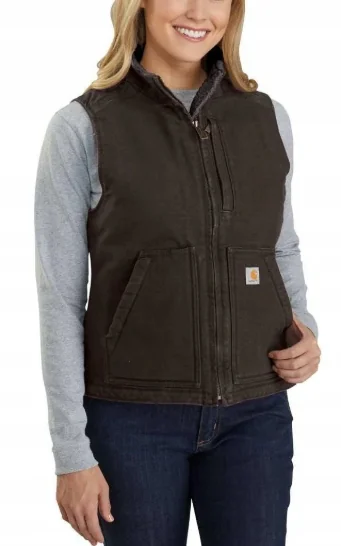 CARHARTT KAMIZELKA DAMSKA Z PODSZEWKĄ OCIEPLANA BRĄZOWA M J5B
