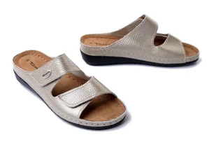 TAMARIS 1-27510-41 965 M2751041 light gold met, klapki damskie - Tamaris - Klapki i japonki damskie - miniaturka - grafika 1