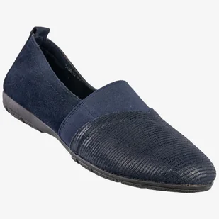 Półbuty Damskie Skórzane Buty Wsuwane Baleriny Granatowe Jezzi 21PB32-3611 39 Granatowy - Półbuty damskie - miniaturka - grafika 1
