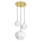 Lampy sufitowe - Kaspa Złoty żyrandol 3-płomienny CLOE 11064305 kule balls do jadalni - miniaturka - grafika 1