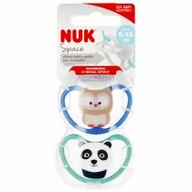 Smoczki uspokajające - Nuk Smoczek uspokajający silikonowy 6-18m Space 10736366 2 szt. - miniaturka - grafika 1