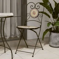 Fotele i krzesła ogrodowe - vidaXL Składane krzesła bistro, 2 szt,. terakotowo-białe, ceramiczne - miniaturka - grafika 1