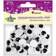 Pozostałe akcesoria dla plastyków - Titanum Oczy samoprzylepne bez rzęs 15mm okrągłe 40szt - miniaturka - grafika 1