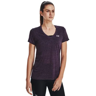 Damska Koszulka z krótkim rękawem UNDER ARMOUR TECH SSV TWIST 1258568-544 – Fioletowy - Koszulki i topy damskie - miniaturka - grafika 1
