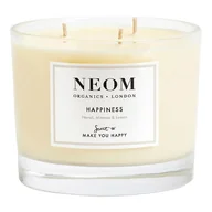 Świece - Neom Organics London - Bonheur Szczęście – Świeca Zapachowa - Happiness Candle (3 Wicks) 420g - Dla Kobiet - miniaturka - grafika 1