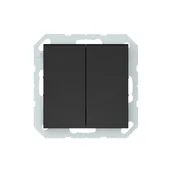 Wyłączniki światła i elektryczne - Włącznik podwójny schodowy Quadrum czarny DPM - miniaturka - grafika 1