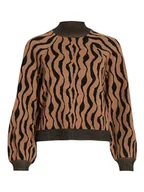 Koszulki i topy damskie - Viril L/S Swirl Knit Top/Ka, czarny, XL - miniaturka - grafika 1