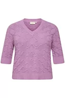 Swetry damskie - Kaffe Curve Sweter damski, Lupine, XL duże rozmiary - miniaturka - grafika 1