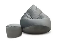 Pufy i podnóżki - Pufa welur sako XXXXL worek + gratis szara - miniaturka - grafika 1
