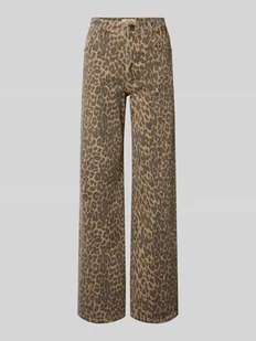 Jeansy z szeroką nogawką i zwierzęcym nadrukiem model ‘Dara Leo Pants’ - Spodnie damskie - miniaturka - grafika 1