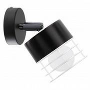 Lampy ścienne - KET Kinkiet LAMPA ścienna KET851 metalowa OPRAWA loftowa biała czarny - miniaturka - grafika 1